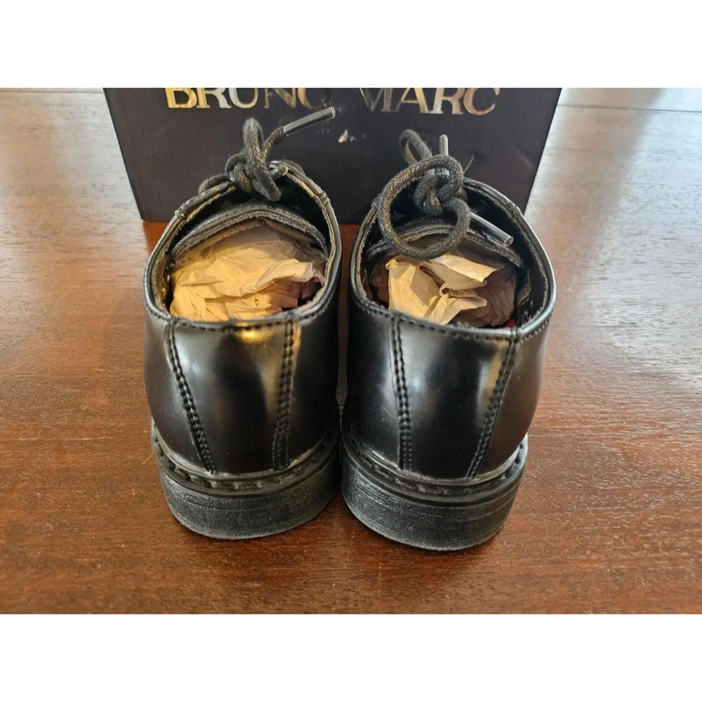 Bruno Marc Boy's Dress Oxford Formal Lace-Up Black‎ Shoes Size 9 New in box